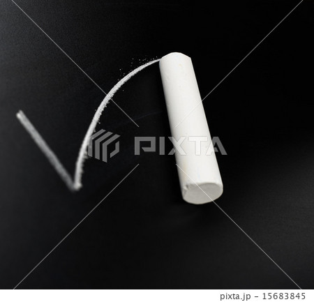 Drawn yes tick sign next to a piece of chalk Drawn yes tick sign next to a piece of chalk 15683845