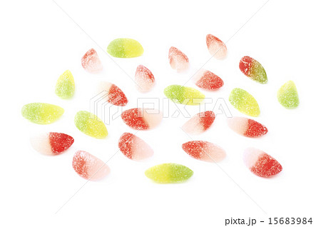 Sugar coated jelly candies isolated Sugar coated jelly candies isolated 15683984