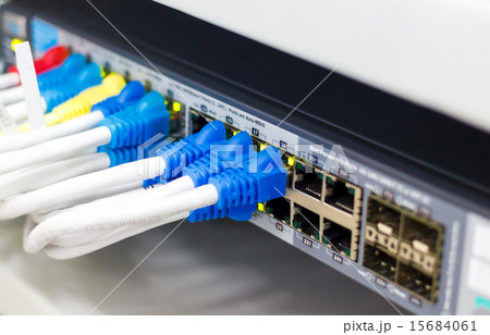 ethernet rj45 cables are connected  15684061
