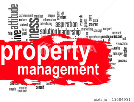 Property management word cloud with red banner 15684951