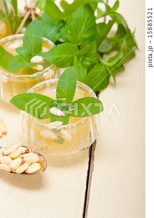 Arab traditional mint and pine nuts tea 15685521