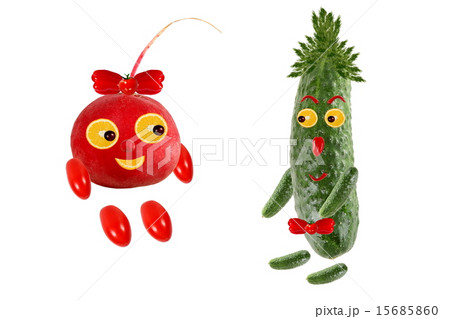 Little funny people made of vegetables and fruit Little funny people made of vegetables and fruit 15685860