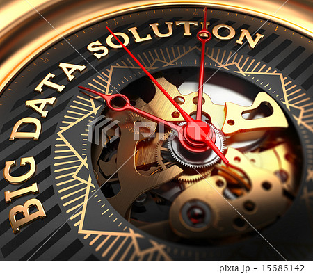Big Data Solution on Black-Golden Watch Face. 15686142