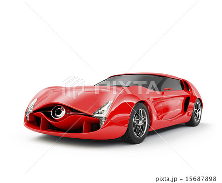 赤いスポーツカー オリジナルデザインのイラスト素材