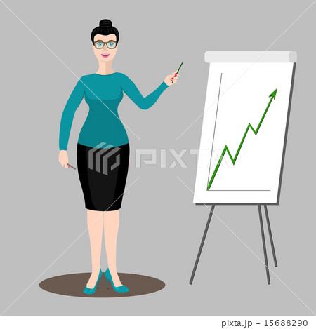 Business woman shows a graph Business woman shows a graph 15688290