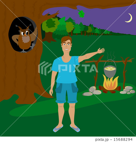 The man in the forest at night. The man in the forest at night. 15688294