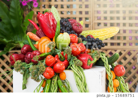 Fresh Organic Fruit and Vegetable From Garden 15689751