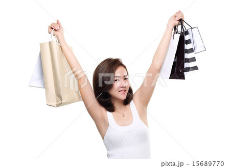 Shopping woman asian happy smiling are shopping 15689770
