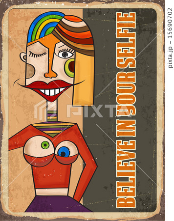Retro metal sign "Believe in your selfie" 15690702