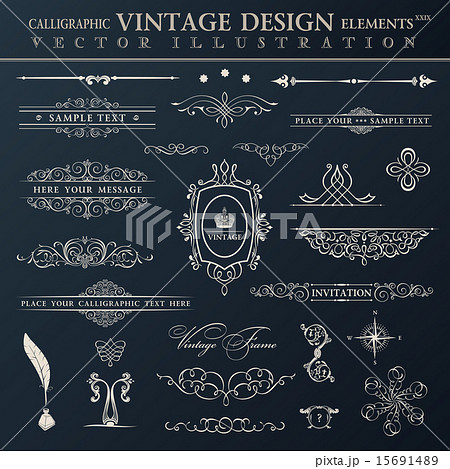 Vector vintage set. Calligraphic elements and page decoration pr 15691489