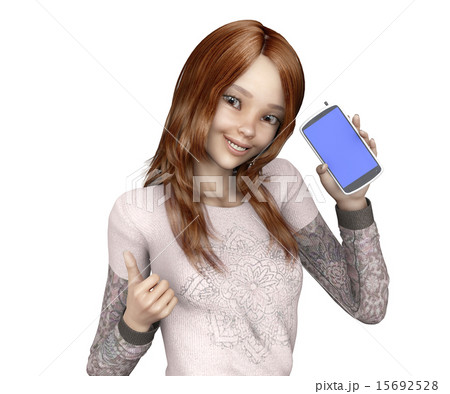 スマートフォンで予約する若い女性 15692528
