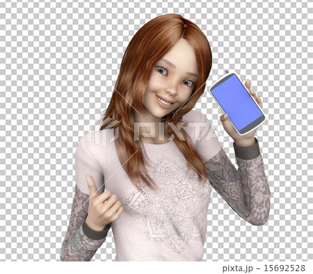 スマートフォンで予約する若い女性 15692528