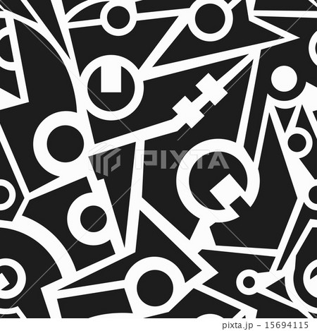 monochrome retro technology seamless pattern 15694115