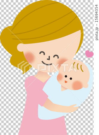 ママと赤ちゃんのイラスト素材