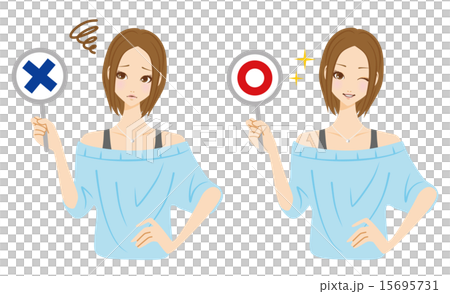 Female correct answer incorrect answer - Stock Illustration [15695731 ...