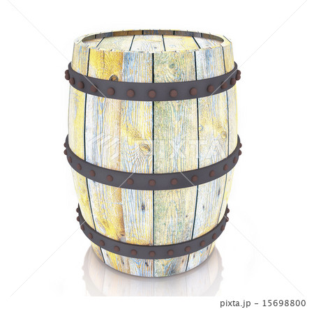 Wooden barrel on white Wooden barrel on white 15698800