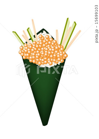 Delicious Tobiko Temaki or Salmon Caviar Temaki Delicious Tobiko Temaki or Salmon Caviar Temaki 15699103