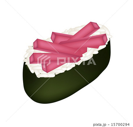 Tuna Sushi or Tuna Nigiri on White Background 15700294