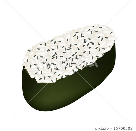 Japanese Sesame Maki Sushi on White Background 15700308