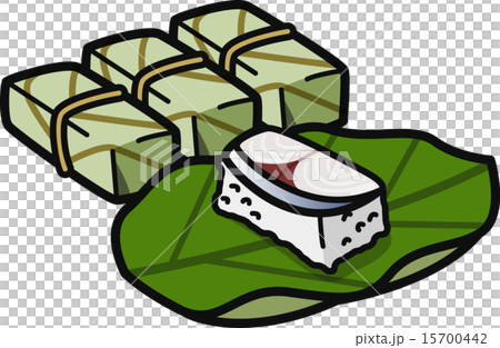 Persimmon Leaf Sushi Stock Illustration