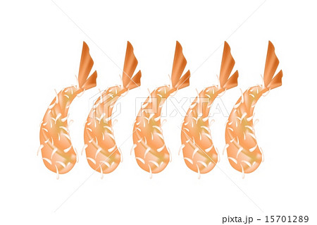 Ebi Tempura or Fried Shrimp on White Background 15701289