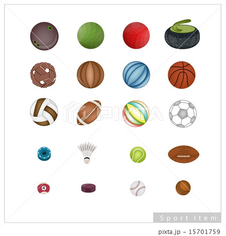 Collection of Sport Items on White Background Collection of Sport Items on White Background 15701759
