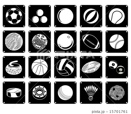 Collection of Sport Ball Icons on White Background Collection of Sport Ball Icons on White Background 15701761
