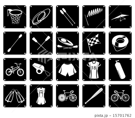 Collection of Sport Equipment Icons Collection of Sport Equipment Icons 15701762