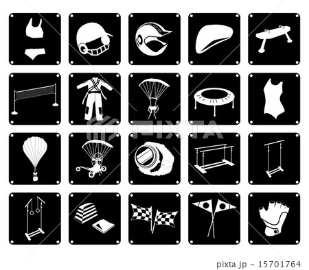 Set of Sport Accessory Icons on White Backgroundのイラスト素材 [15701764] - PIXTA