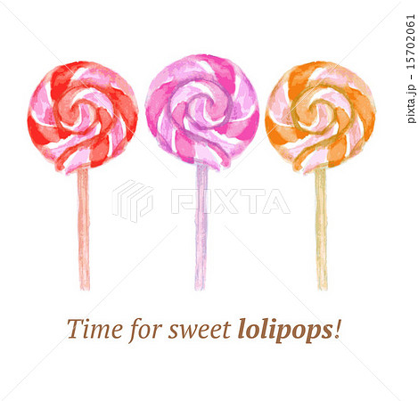 Watercolor Tasty Lollipop In Vintage Styleのイラスト素材