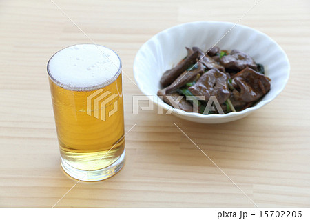 ビールとレバニラ炒め 15702206