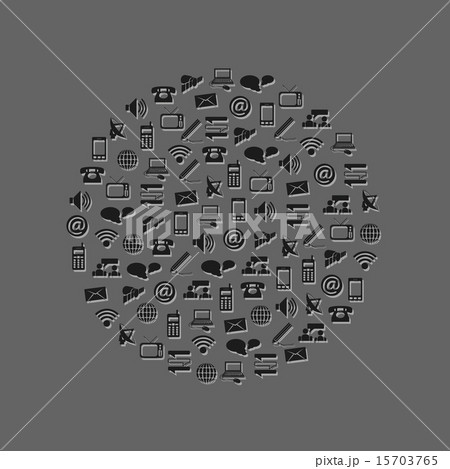 communication icons in circle 15703765