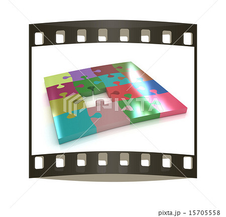 Many-colored puzzle pattern. The film strip 15705558