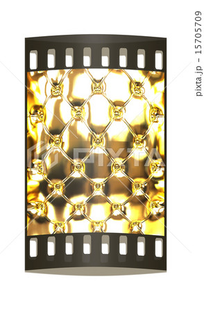 genuine glossy gold upholstery. The film strip genuine glossy gold upholstery. The film strip 15705709