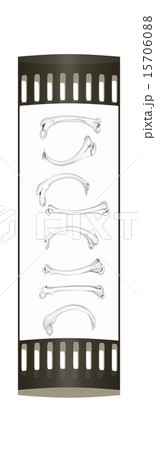 Set of metal bone. The film strip Set of metal bone. The film strip 15706088