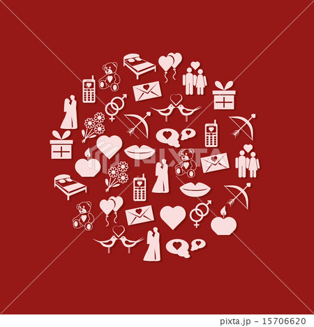 valentine icons in circle 15706620