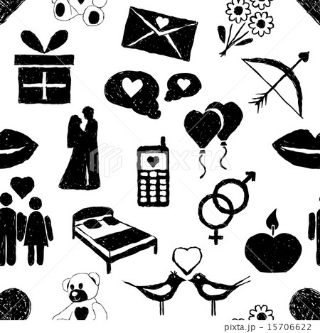 doodle valentine seamless pattern 15706622