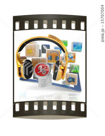 Smart Phone with Media Icons. The film strip Smart Phone with Media Icons. The film strip 15707004