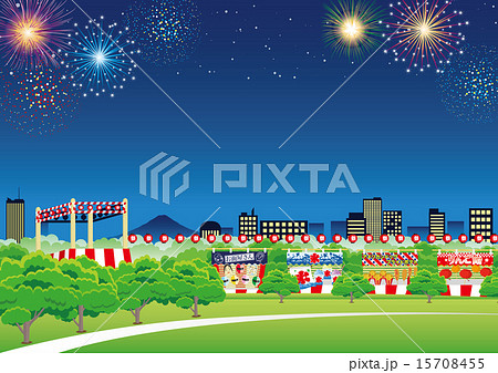 夏祭り　町並み 15708455
