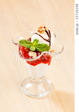 ice cream with fruit sauce ice cream with fruit sauce 15710198