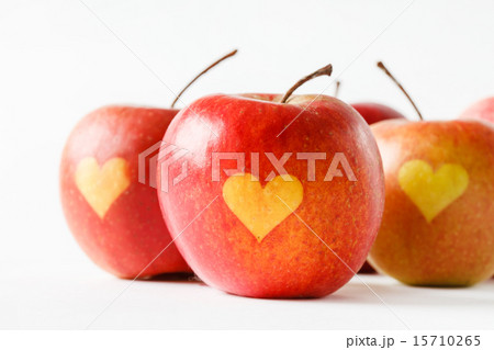 Red apples with a heart symbol Red apples with a heart symbol 15710265