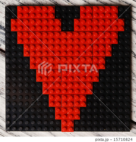 Heart of red plastic bricks Heart of red plastic bricks 15710824