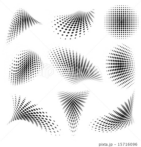 Set of Abstract Halftone Design Elements 15716096