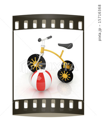 children's bike with aquatic ball. The film strip children's bike with aquatic ball. The film strip 15716368