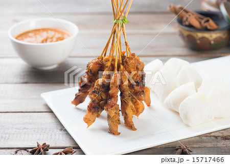 delicious malaysian satay with curry sauce delicious malaysian satay with curry sauce 15717466