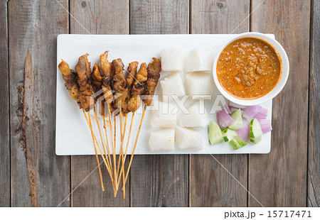 chicken satay shot from top down chicken satay shot from top down 15717471