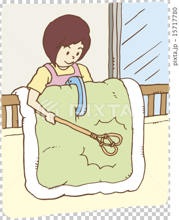布団を干す主婦 15717780