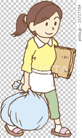 Housewife throwing away garbage 15717784