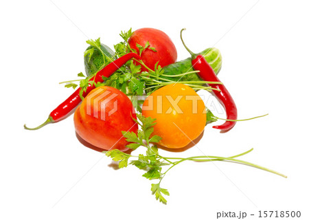 Fresh vegetables isolated on white. Fresh vegetables isolated on white. 15718500