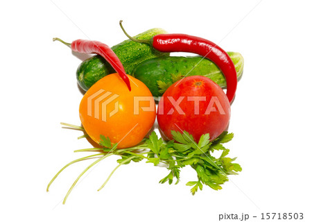 Fresh vegetables isolated on white. Fresh vegetables isolated on white. 15718503
